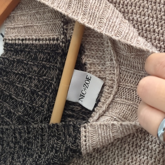 Nic+Zoe Winter Waves Colorful Boho Mock Neck Women's Sweater Fall - Picture 6 of 7